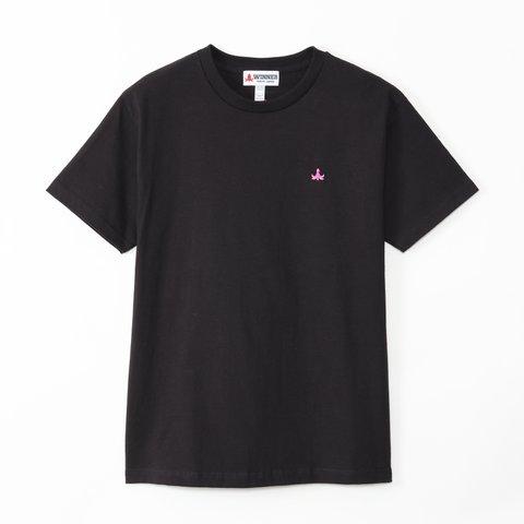 TWT-009ﾐﾆﾀｺ＋ｳｲﾅｰ刺繍Tシャツ(ブラック)