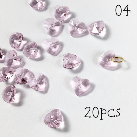 【送料無料】Crystal Hearts 20pcs＊04 Pink