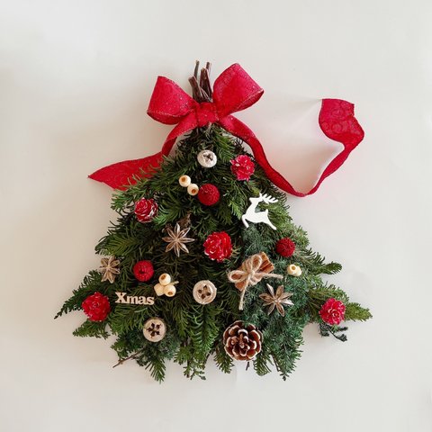 【再販×2】送料無料＊クリスマスツリースワッグ2021＊Xmas・ボタニカル・プリザーブドフラワー・インテリア・壁飾り