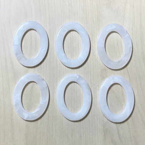 WHITE CLEAR MARBLE OVAL RING FOOP PARTS