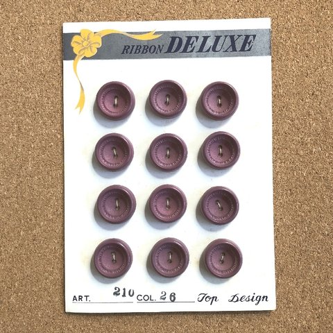 【SALE】 ボタン シートボタン 1シート 18mm 12個入り パープル 昭和レトロ  ab-177