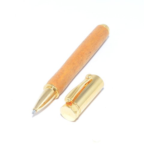 【受注製作】木製の水性ボールペン　磁石付きキャップ（イエローハートなど；10金のメッキ）