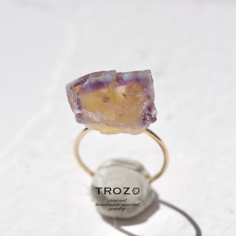 【014 Sunset Collection】 フローライト 鉱物原石 14kgf / シルバー925 リング 天然石 アクセサリー