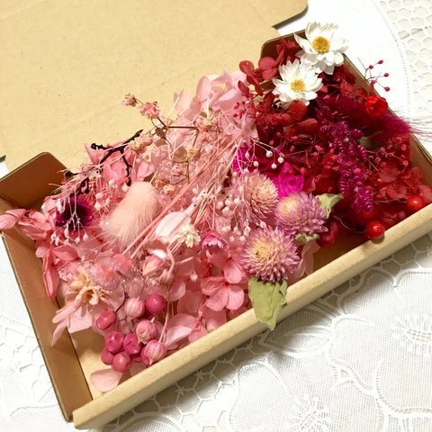ちっちゃい花かんざしピンクレッド＊ハーバリウム 花材ドライフラワー  花材セット千日紅