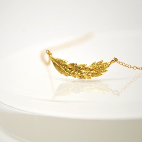 14kgf Feather Necklace