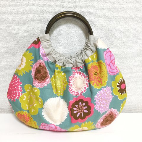 【SALE！】 北欧風＊お花のリングハンドルバッグ