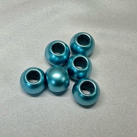 ブルー 12個 12mm 大穴 プラスチック ビーズ  