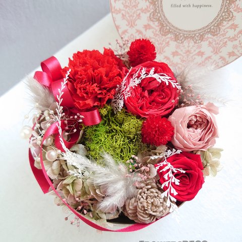 Frower of Love 愛花【Box Wreath】真紅色