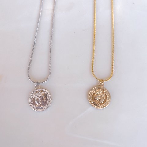 coin charm snake necklace