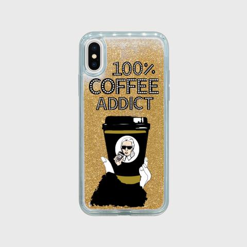 Coffee Addict☆グリッターiPhoneケース 【受注生産】