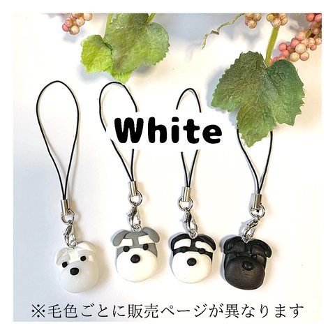 Whiteシュナ -いつもいっしょ- シュナウザーのお顔ストラップ