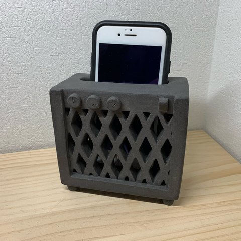 アンプみたいなスマホスピーカー　ブラック　スマホスタンド