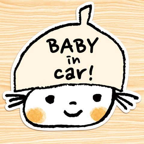 BABY IN CAR マグネットステッカー(おちびちゃん）