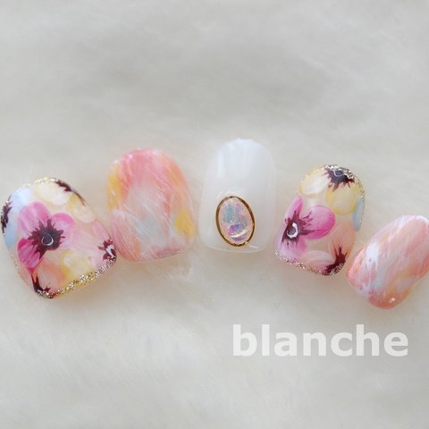 blanche★ジェルネイル★パンジーネイル