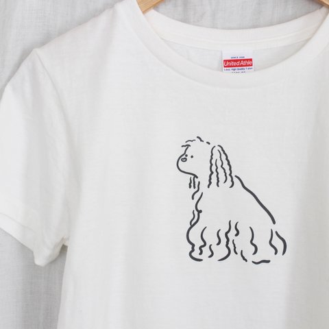 【Tシャツ】 コッカースパニエル 犬　Tシャツ 【オリジナルイラスト】レディース