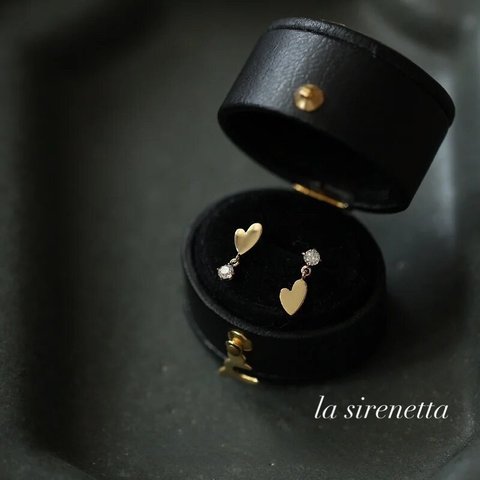 受注製作 ＊ zirconia ＆ heart swing pierce