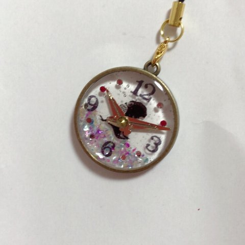 レジン キーホルダー 時計