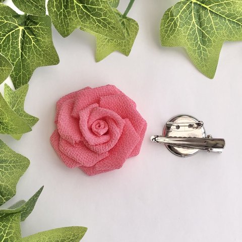 ピンク　 薔薇 ばら バラ ローズ  2wayクリップ 　ブローチ　コサージュ　卒業式　入学式　謝恩会　母の日　プレゼント