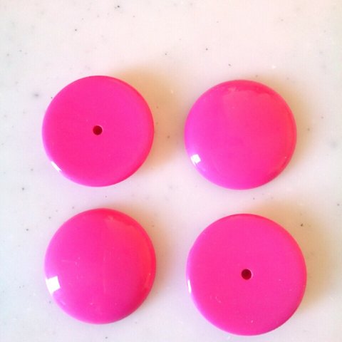 Vintage Hot Pink 26mm Cabochons 《5222》