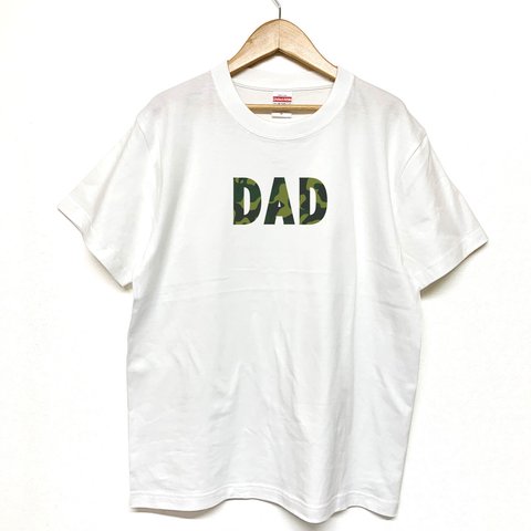 Tシャツ 『 DAD 』 迷彩(カモフラ)　半袖　前面プリント　メンズ