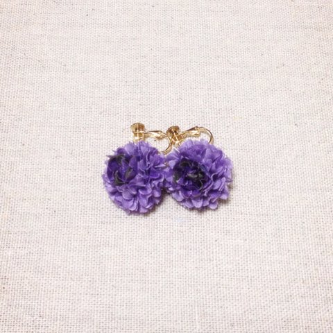 花イヤリング&ピアス 紫