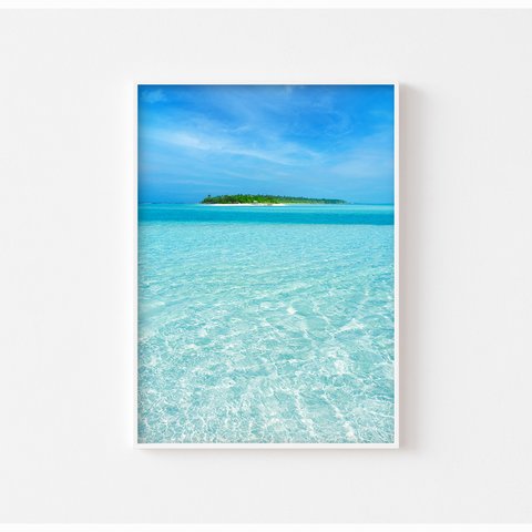 【海 ポスター】お部屋 玄関 飾り アートパネル 透明なビーチ 写真 インテリア雑貨 壁掛け