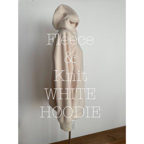 Fleece & Knit white HOODIE