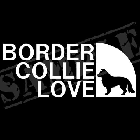 BORDER COLLIE LOVE パロディステッカー （ボーダーコリー）立ち姿バージョン / 7cm×17cm