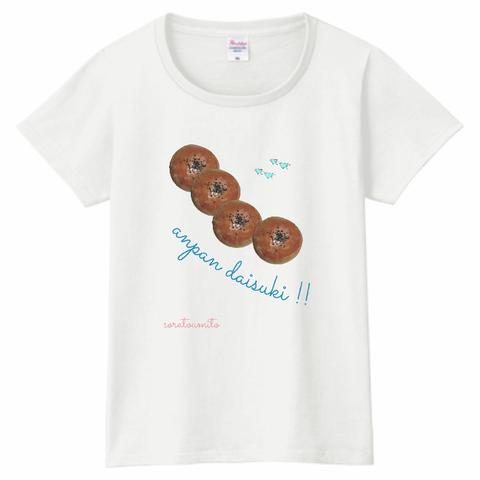 あんパン&ロゴ入りTシャツ　WMサイズ　受注生産　白Tシャツ