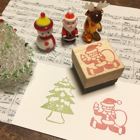 ❇︎ クリスマスはんこ【サンタクロース】3cm四方