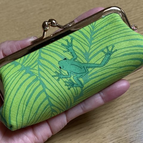 がま口　がま口財布　かえる　麦畑