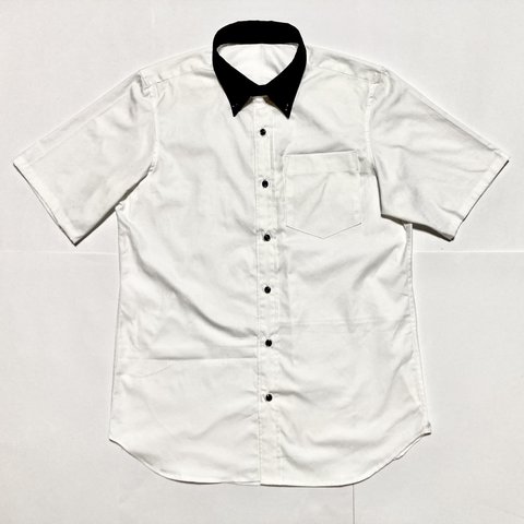 [men's] サイズ指定可☆モノトーン☆コットン半袖メンズシャツ