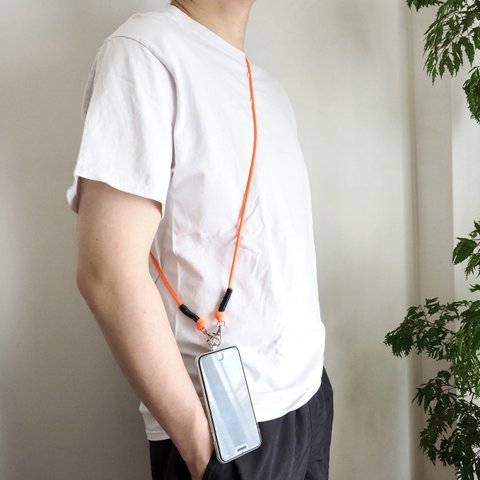 Cord Strap<ネオンオレンジ×ブラック>