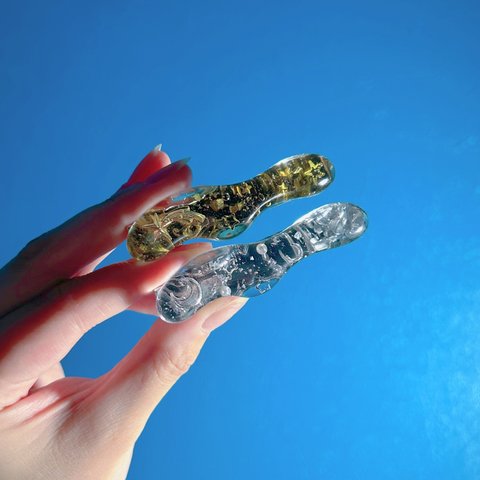 ハンドメイド　ヘアアクセサリー  ヘアクリップ　金箔