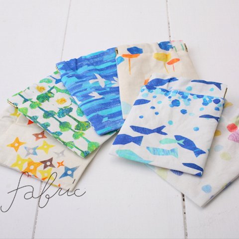 近江湖東麻のバネ口ミニポーチ・カードケース　1/6 fabric