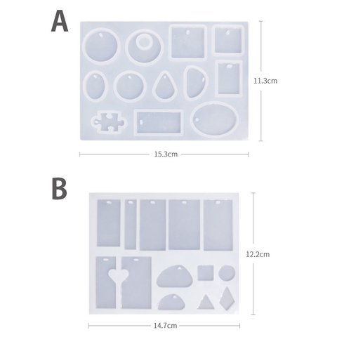 レジン型 ソフトモールド シリコンモールド 穴あき 長方形 円形 楕円 三角 ひし形キーホルダー UVレジン エポキシ樹脂 ハンドメイド