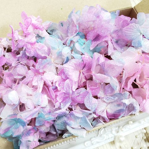 マーメイド ︎🤍 ゆめアジサイ花材 ハーバリウム プリザーブドフラワー 小分け花材 ハンドメイド花材