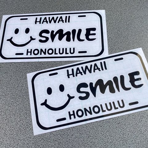 USA  USナンバー【 ALOHA  SMILE スマイル 】Hawaii sticker ステッカー お得2枚セット 【カラー選択可】 送料無料♪