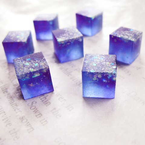 DREAM CULLET SQUARE PIERCE◆EARRING【紫の夕闇】