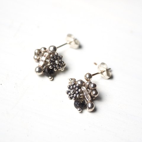 -Tormarline quartz・Silver- shabby_chic pierce