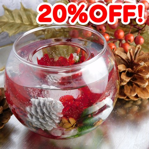 SALE☆20%OFF☆クリスマスカラーのジェルランタン☆レッド