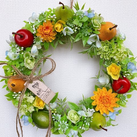 30㎝/fruits basket Green wreath⭐︎NO.190