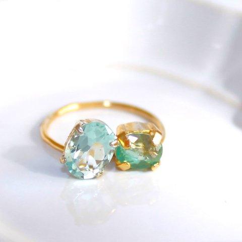 - shizuku - Blue Topaz & Paraiba Tourmaline Ring