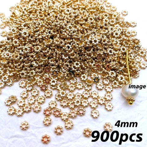 【knz4782brsr】【約900個】【4㎜ size】petit beads spacer  　フラワー・スペーサー