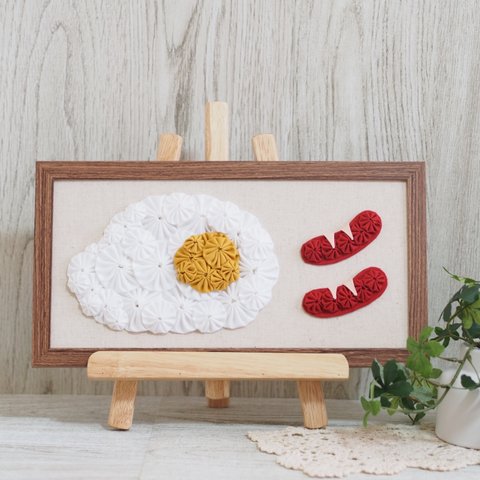 ヨーヨーキルトのアートパネル【朝食セット】