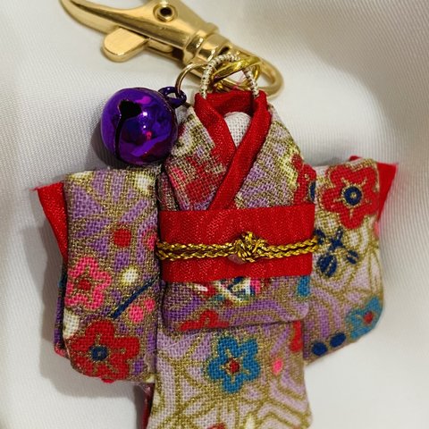 ハンドメイド　ミニ着物キーホルダー