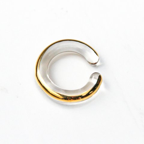 金彩クリアーガラスのイヤーカフ(circle) Lサイズ