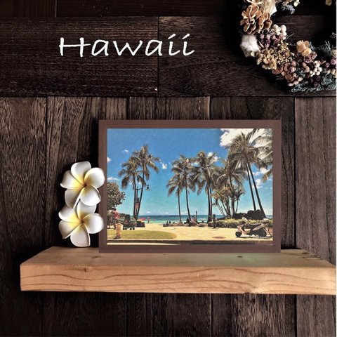 【送料無料】南国の風景☆HAWAII No.602                             フレーム付    A4サイズ