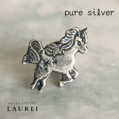 【ユニコーン】シルバー ピンバッチ  ✴︎pure silver✴︎