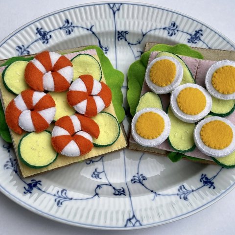 フェルトおままごと/サンドイッチ🥪/エビ/たまご